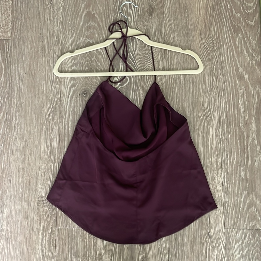 Tobi Plum Halter Top - Picture 2 of 3